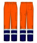 Pantalone alta visibilità invernale Arancio / Blu Monza