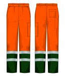 Pantalone alta visibilità invernale Arancio / Verde Bottiglia Monza