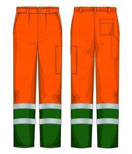 Pantalone alta visibilità invernale Arancio / Verde Prato Monza