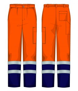 Pantalone alta visibilità Arancio / Blu Monza