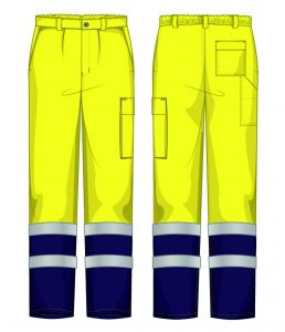 Pantalone alta visibilità invernale Giallo / Blu Monza
