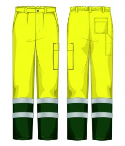 Pantalone alta visibilità invernale Giallo / Verde Bottiglia Monza