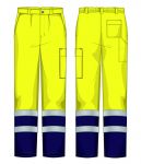 Pantalone alta visibilità Giallo / Blu Monza