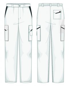 Pantalone Prato Fustagno Bianco / Nero