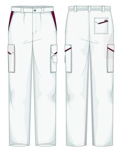Pantalone Prato Fustagno Bianco / Bordeaux