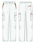 Pantalone Prato Fustagno Bianco / Arancio