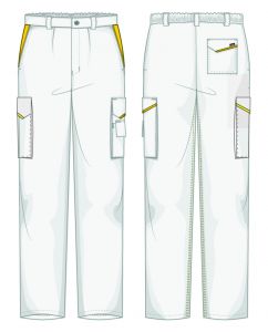 Pantalone Prato Fustagno Bianco / Giallo