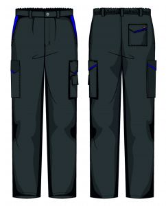 Pantalone Prato Fustagno Nero / Azzurro
