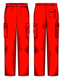 Pantalone Prato Fustagno Rosso / Nero