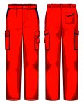 Pantalone Prato Fustagno Rosso / Blu