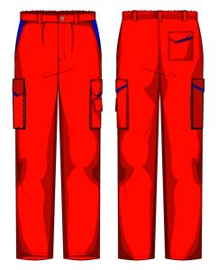 Pantalone Prato Fustagno Rosso / Azzurro
