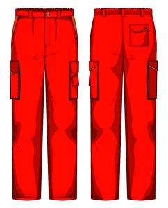 Pantalone Prato Fustagno Rosso / Arancio