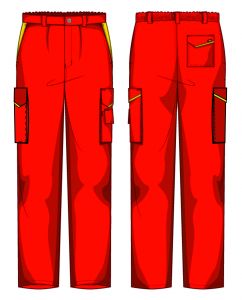 Pantalone Prato Fustagno Rosso / Giallo