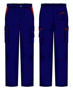 Pantalone Prato Fustagno Blu / Rosso