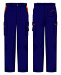 Pantalone Prato Fustagno Blu / Arancio