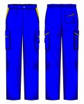 Pantalone Prato Fustagno Azzurro / Giallo