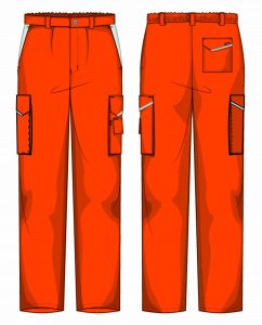 Pantalone Prato Fustagno Arancio / Bianco