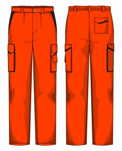 Pantalone Prato Fustagno Arancio / Nero