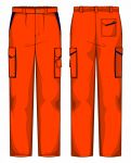 Pantalone Prato Fustagno Arancio / Blu