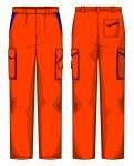 Pantalone Prato Fustagno Arancio / Azzurro