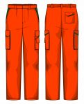 Pantalone Prato Fustagno Arancio / Verde Bottiglia
