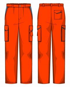 Pantalone Prato Fustagno Arancio / Grigio