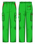 Pantalone Prato Fustagno Verde prato / Rosso