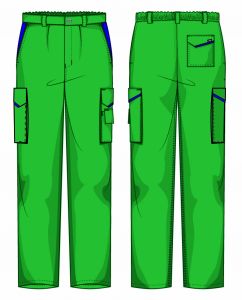 Pantalone Prato Fustagno Verde prato / Azzurro