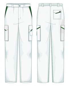 Pantalone Prato Massaua Bianco / Verde Bottiglia