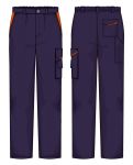 Pantalone Firenze Fustagno Blu / Arancio