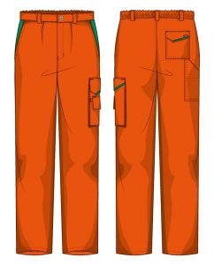 Pantalone Firenze Fustagno Arancio / Verde Prato