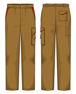 Pantalone Firenze Fustagno Kaki / Rosso