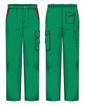 Pantalone Firenze Fustagno Verde prato / Rosso