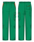 Pantalone Firenze Fustagno Verde prato / Arancio