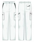Pantalone Prato Gabardina 65/35 Bianco / Nero