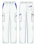 Pantalone Prato Gabardina 65/35 Bianco / Azzurro