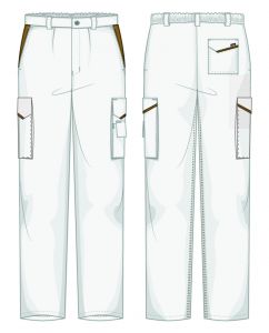 Pantalone Prato Gabardina 65/35 Bianco / Kaki