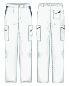 Pantalone Prato Gabardina 65/35 Bianco / Grigio