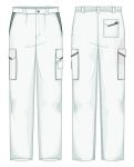 Pantalone Prato Gabardina 65/35 Bianco / Grigio chiaro