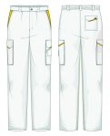 Pantalone Prato Gabardina 65/35 Bianco / Giallo