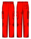 Pantalone Prato Gabardina 65/35 Rosso / Arancio