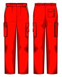 Pantalone Prato Gabardina 65/35 Rosso / Grigio chiaro
