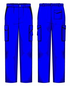Pantalone Prato Gabardina 65/35 Azzurro / Nero