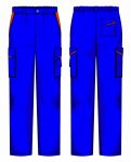 Pantalone Prato Gabardina 65/35 Azzurro / Arancio