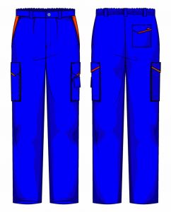 Pantalone Prato Gabardina 65/35 Azzurro / Arancio