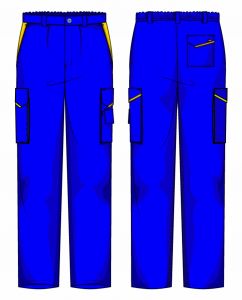 Pantalone Prato Gabardina 65/35 Azzurro / Giallo