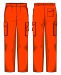 Pantalone Prato Gabardina 65/35 Arancio / Rosso