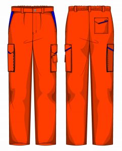 Pantalone Prato Gabardina 65/35 Arancio / Azzurro