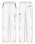 Pantalone Firenze Gabardina 65/35 Bianco / Arancio