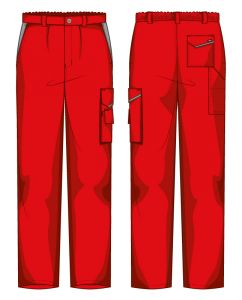 Pantalone Firenze Gabardina 65/35 Rosso / Grigio chiaro